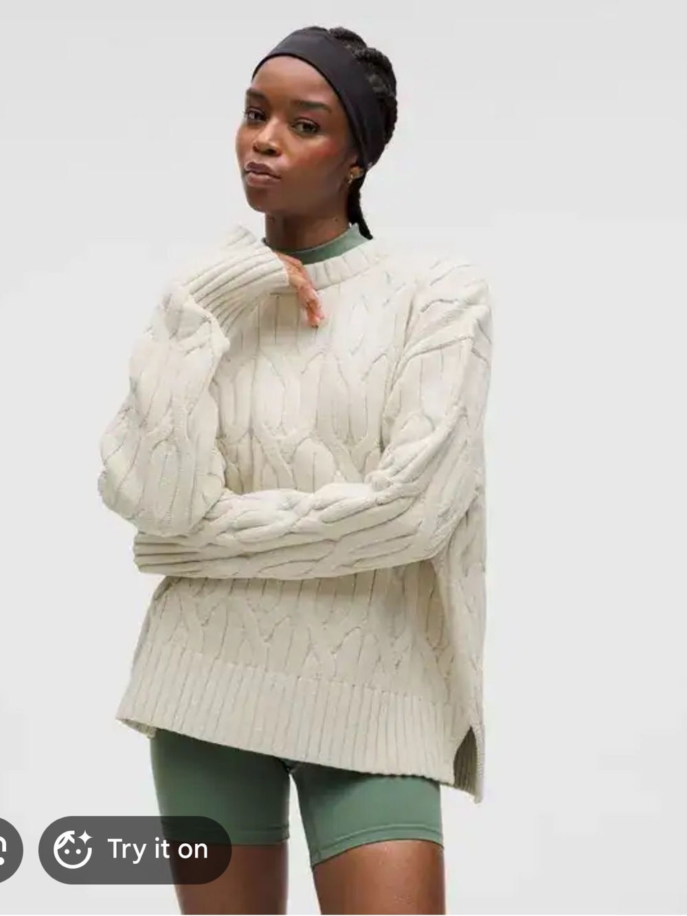 Lululemon Cable-Knit Oversized Crewneck